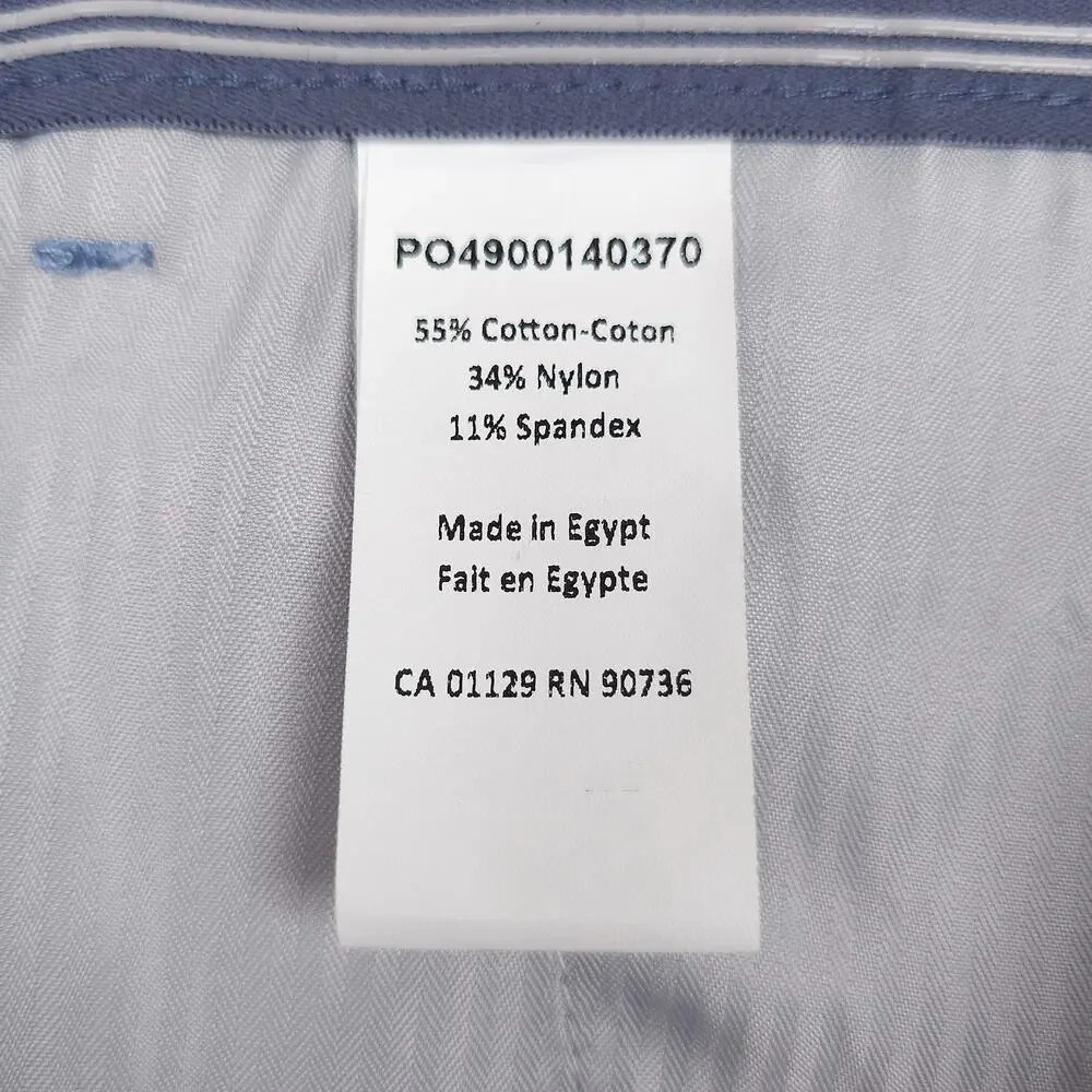Michael Kors Mens Classic Fit Dress Pant 38x32 Pale Blue Stretch Cotton *Defect*